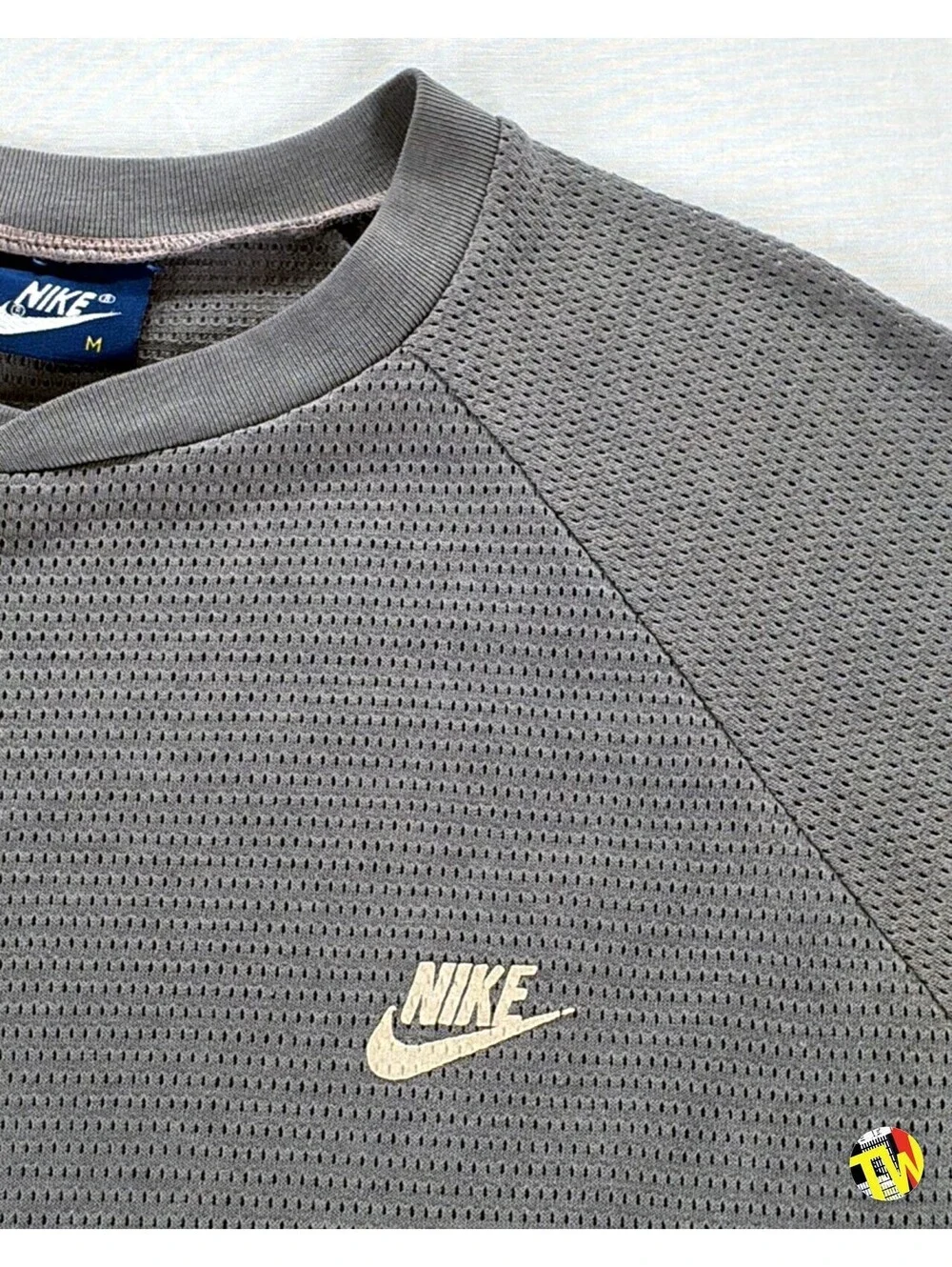 Vintage 90s Nike T-Shirt Blue Tag Mini Swoosh Mesh Tech M